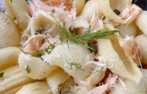 Lemony Dill Salmon Pasta Salad