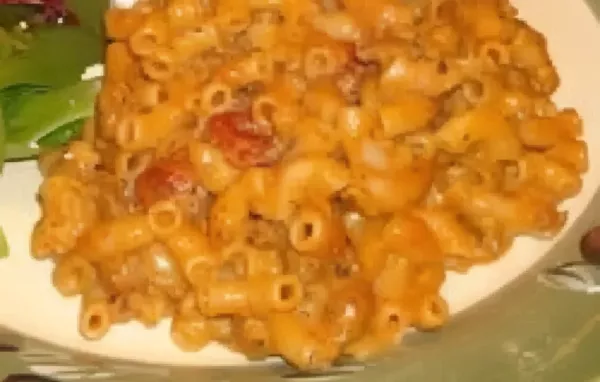 Macaroni and Cheese with Ground Beef, Salsa, and Green Chiles