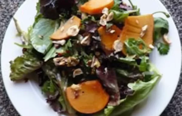 Mixed Greens with Hazelnuts and Persimmons