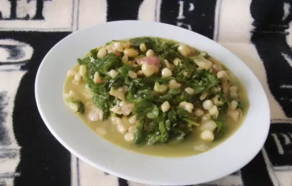 Navy Beans and Greens with Bacon and Garlic