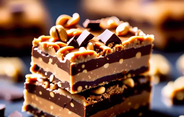 No Bake Peanut Butter Chocolate Crunch Bars Recipe