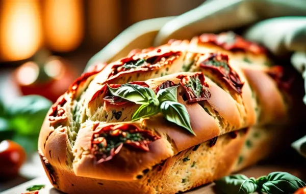 No Knead Sun-Dried Tomato Garlic Basil Bread