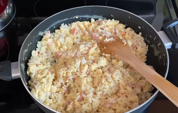 Nutritious and hearty breakfast skillet made with brown rice