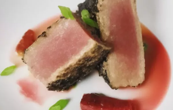 Pan-Seared Ahi Tuna with Blood Orange Sauce