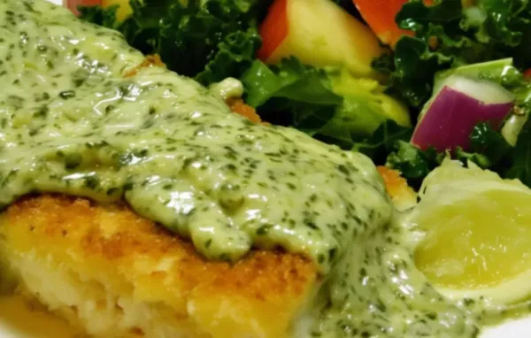 Panko-Crusted Halibut with White Serrano and Cilantro Sauce