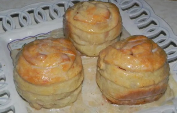 Peach Beehives with Hard Sauce