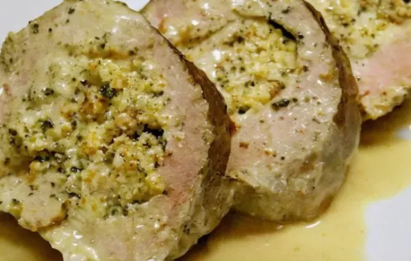 Pesto and Cheese Stuffed Pork Tenderloin