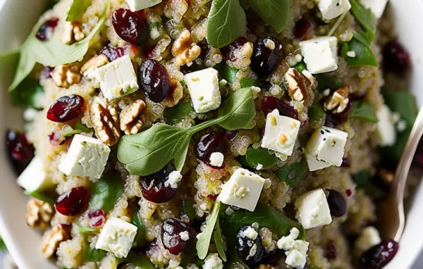 Quinoa Salad with Feta, Walnuts, and Dried Cranberries