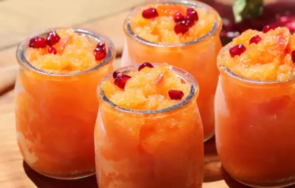 Red Apricot and Sparkling Wine Granita