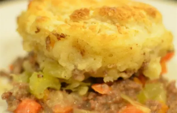 Retro Ground Beef Casserole with Biscuits