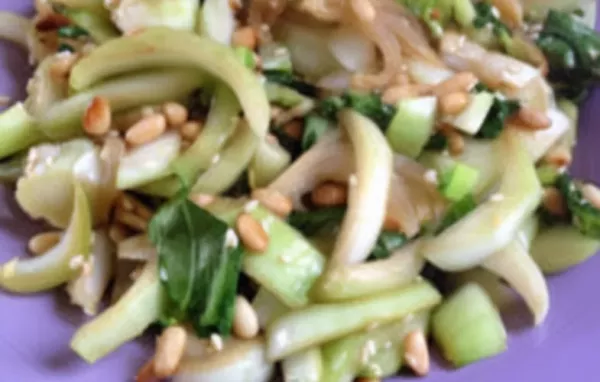 Roasted Bok Choy with Pine Nuts and Sesame Seeds