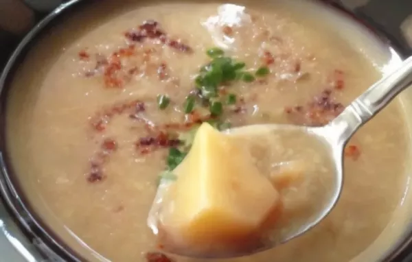 Roasted Garlic Potato Soup with Smoked Salmon