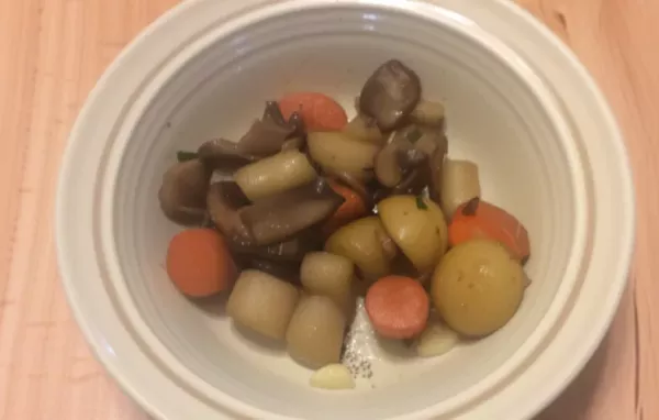 Roasted Rainbow Carrots with Mushrooms and Potatoes