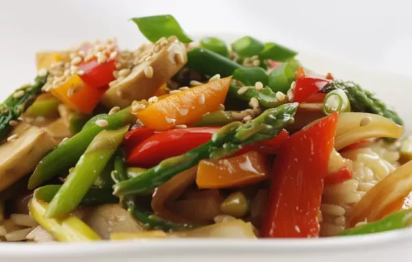 Savory Stir-Fried Sesame Vegetables with Fluffy Jasmine Rice