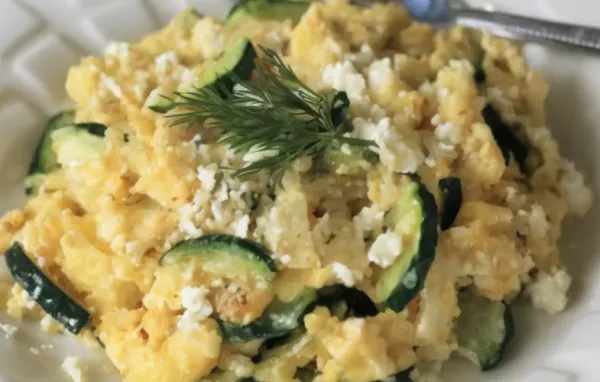 Scrambled Eggs with Zucchini and Feta