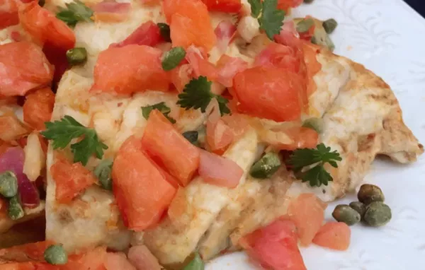 Skillet Braised Grouper with Tomatoes, Onions, and Capers - A Delicious Seafood Dish