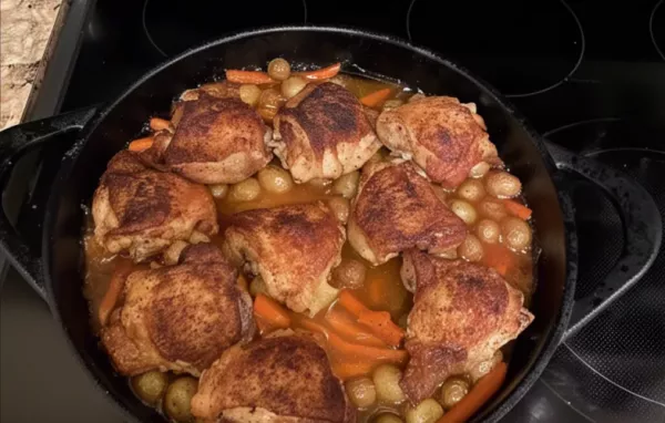 Skillet Chicken Thighs with Carrots and Potatoes