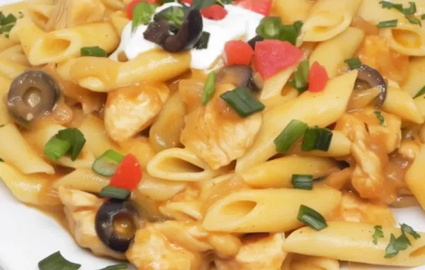 Spice up your pasta game with this flavorful Chicken Enchilada Pasta recipe