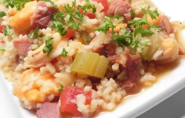 Spicy and hearty, this Ham and Shrimp Jambalaya is a classic Cajun dish with a twist.