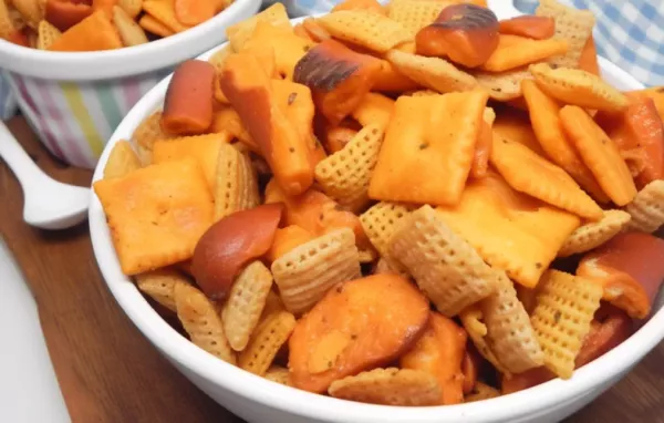 Spicy and savory Buffalo Ranch Snack Mix for a flavorful snack