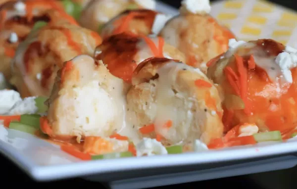 Spicy and savory stuffed buffalo chicken meatballs