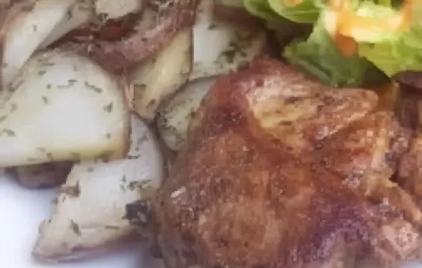 Spicy Pork Chops with Herbed Roasted New Potatoes