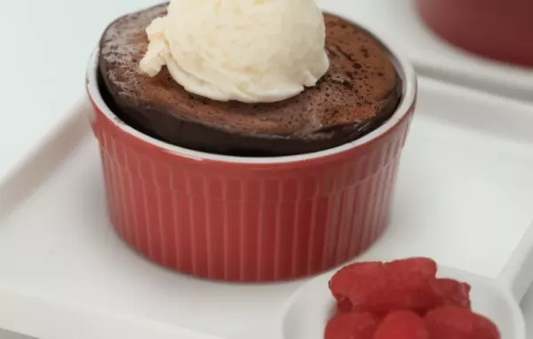 Valentine Chocolate Souffle with Mocha Sauce