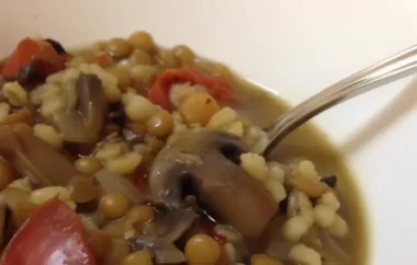 A comforting and nourishing stew made with mushrooms, lentils, and barley