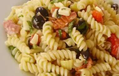 A delicious and flavorful pasta salad with all the savory goodness of antipasto in every bite.