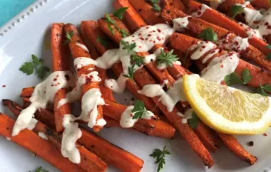 Air-Fried Carrots with Tahini Lemon Sauce