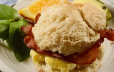 Bacon, Egg, and Cheese Buttermilk Biscuit Breakfast Sandwich
