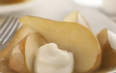 Brandied Pears with Mascarpone Cream Sauce