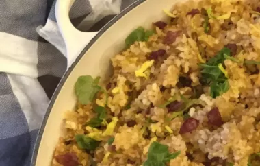 Chinese Stir-Fried Sticky Rice with Chinese Sausage