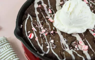 Chocolate-Peppermint Skillet Cookie