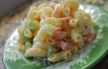 Classic Macaroni Salad with Tangy Pickles