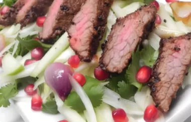 Coffee-Crusted Hanger Steak with Apple, Fennel, and Herb Salad