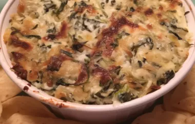 Creamy and cheesy artichoke dip with a spinach twist