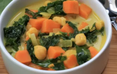 Creamy and comforting sweet potato and kale soup