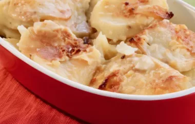 Creamy and crispy scalloped potatoes infused with a delightful blend of flavors and topped with a golden brown crust