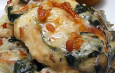 Creamy and delicious Chicken Florentine Casserole loaded with tender chicken, spinach, and gooey cheese
