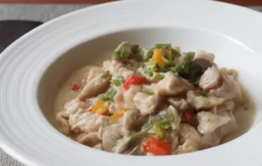 Creamy and flavorful chicken dish served over rice or pasta.
