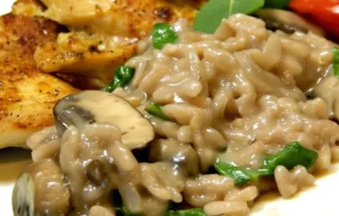 Creamy and flavorful red wine risotto with sautéed mushrooms