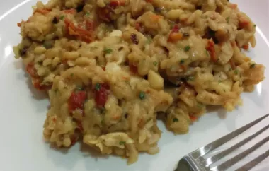 Creamy and flavorful risotto with sun-dried tomatoes and mozzarella cheese