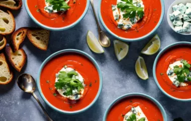Creamy and flavorful Tomato Blue Cheese Soup