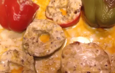 Creamy and savory sausage Alfredo stuffed peppers