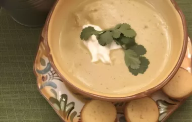 Creamy and spicy poblano chicken cheese soup