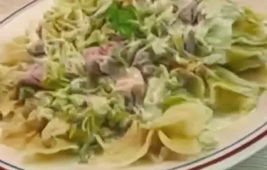 Creamy Farfalle Pasta with Tender Ham and Sweet Peas