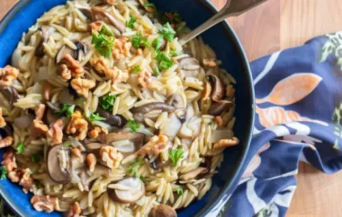 Creamy Orzo with Earthy Mushrooms and Crunchy Walnuts