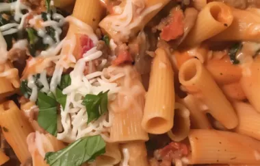 Creamy Rigatoni Florentine with Spinach and Cheese