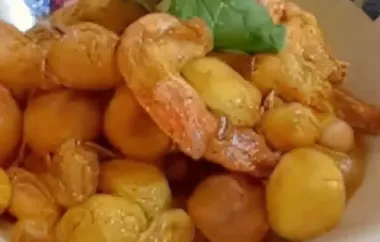 Creamy Saffron Shrimp with Gnocchi and Caramelized Onion